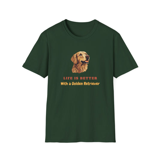 Life Is Better With a Golden Retriever Unisex  T-Shirt